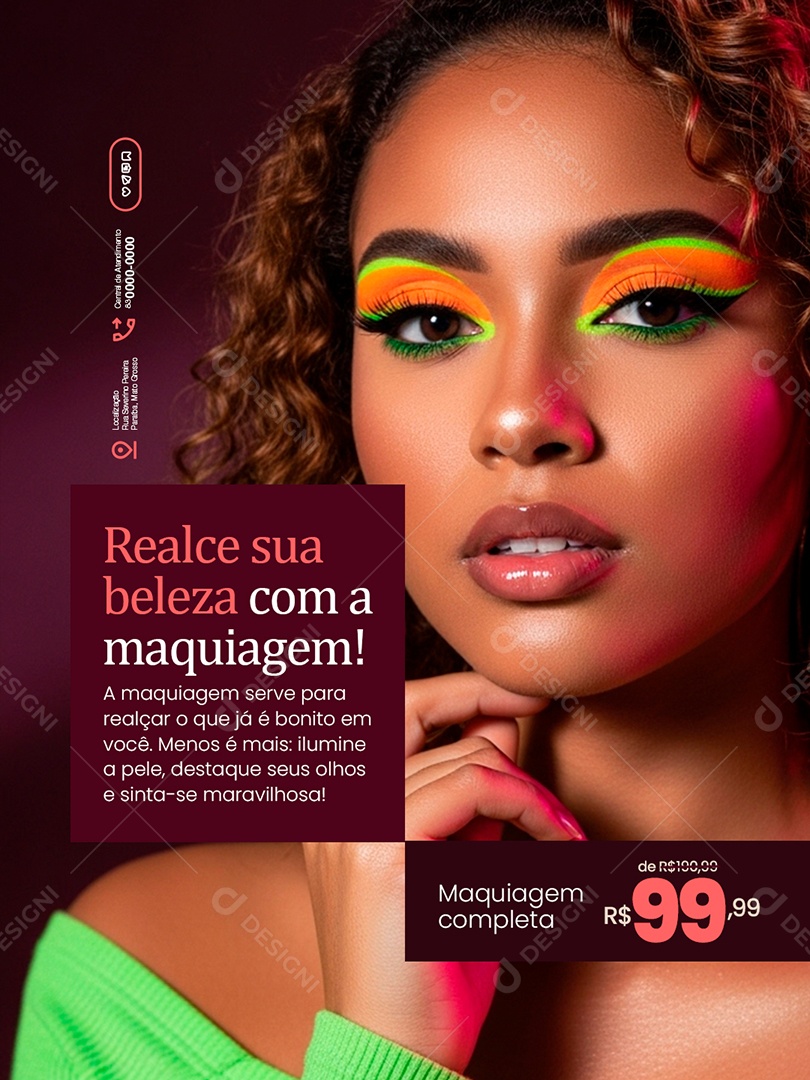 Maquiadora Realce Sua Beleza Social Media PSD Editável