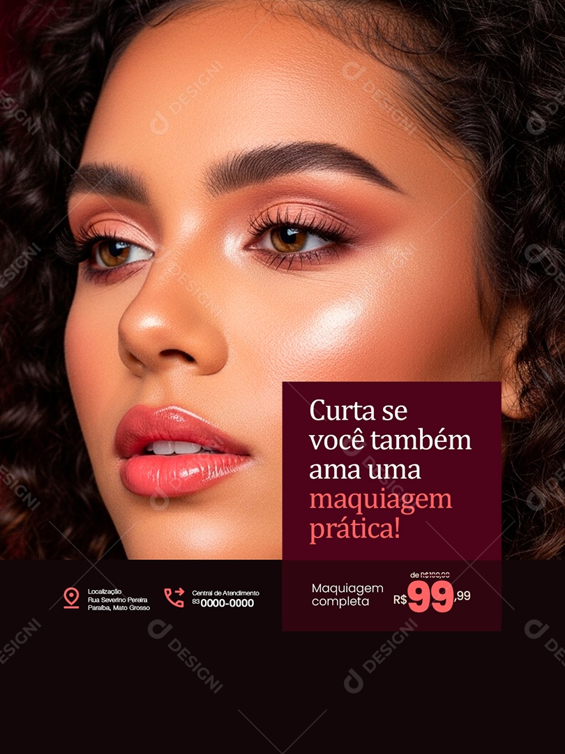 Maquiadora Curta Se Você Também Ama Social Media PSD Editável