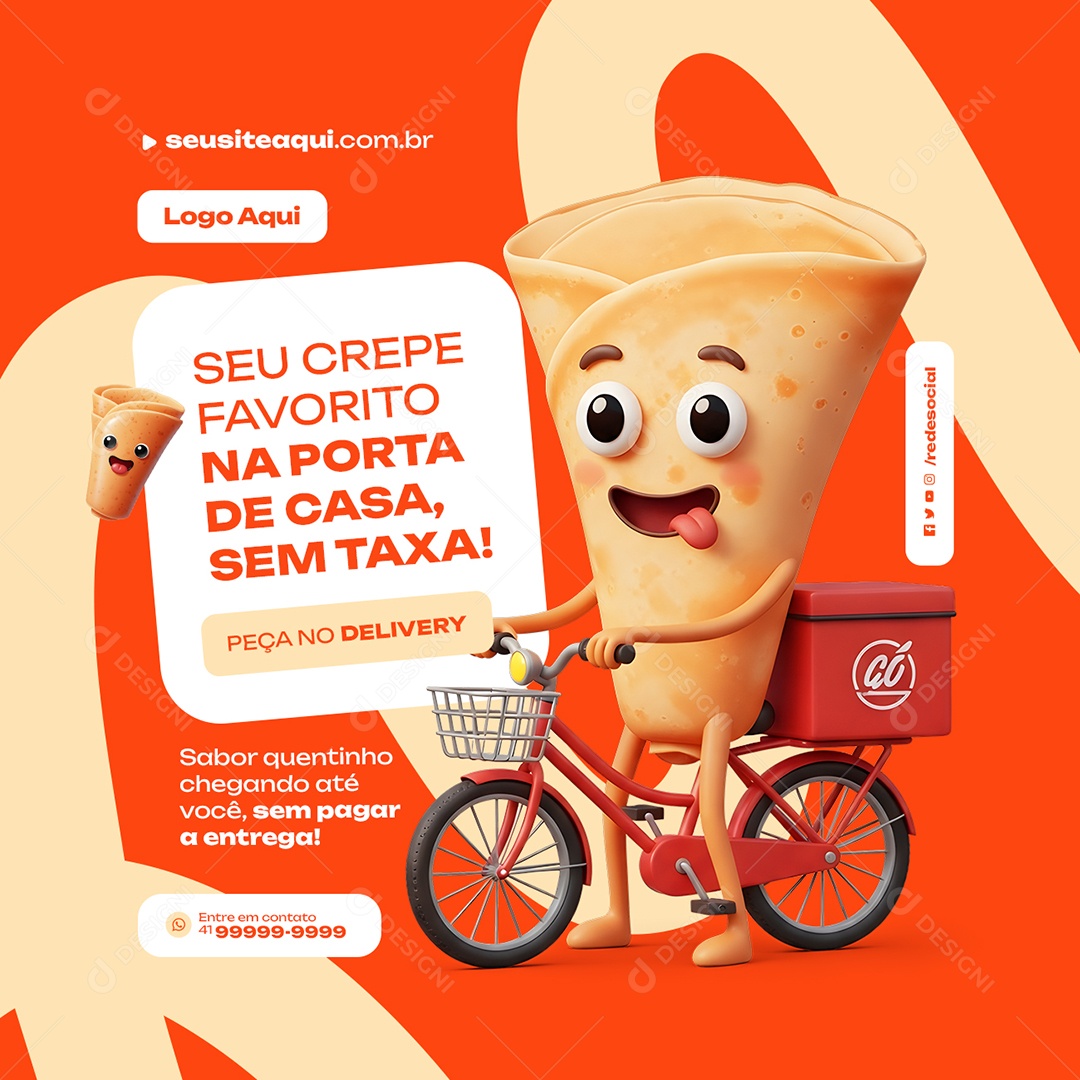 Creperia Seu Crepe Favorito Social Media PSD Editável