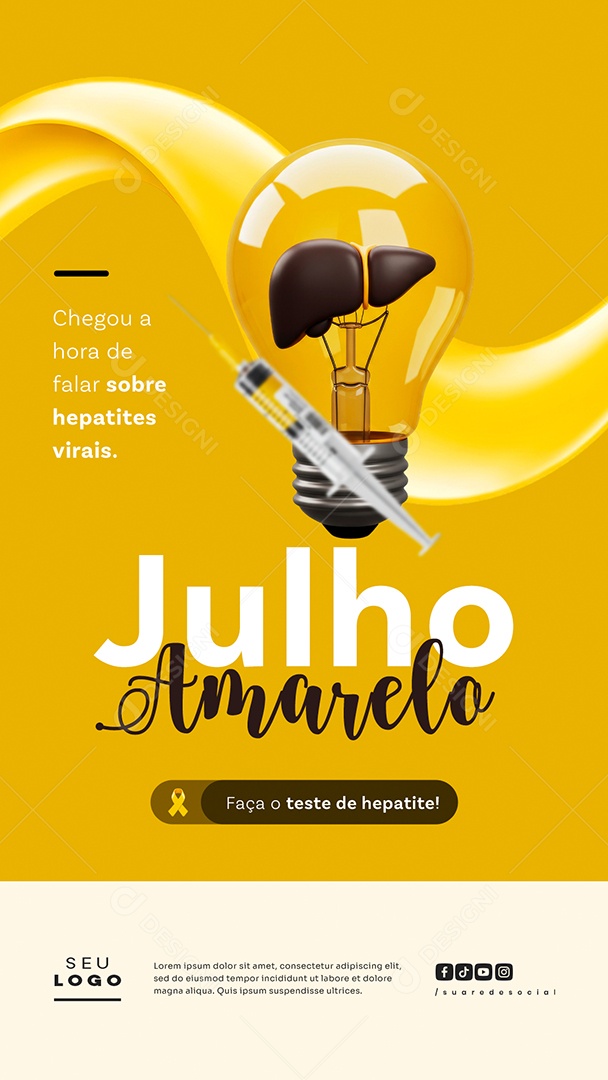 Story Julho Amarelo Social Media PSD Editável