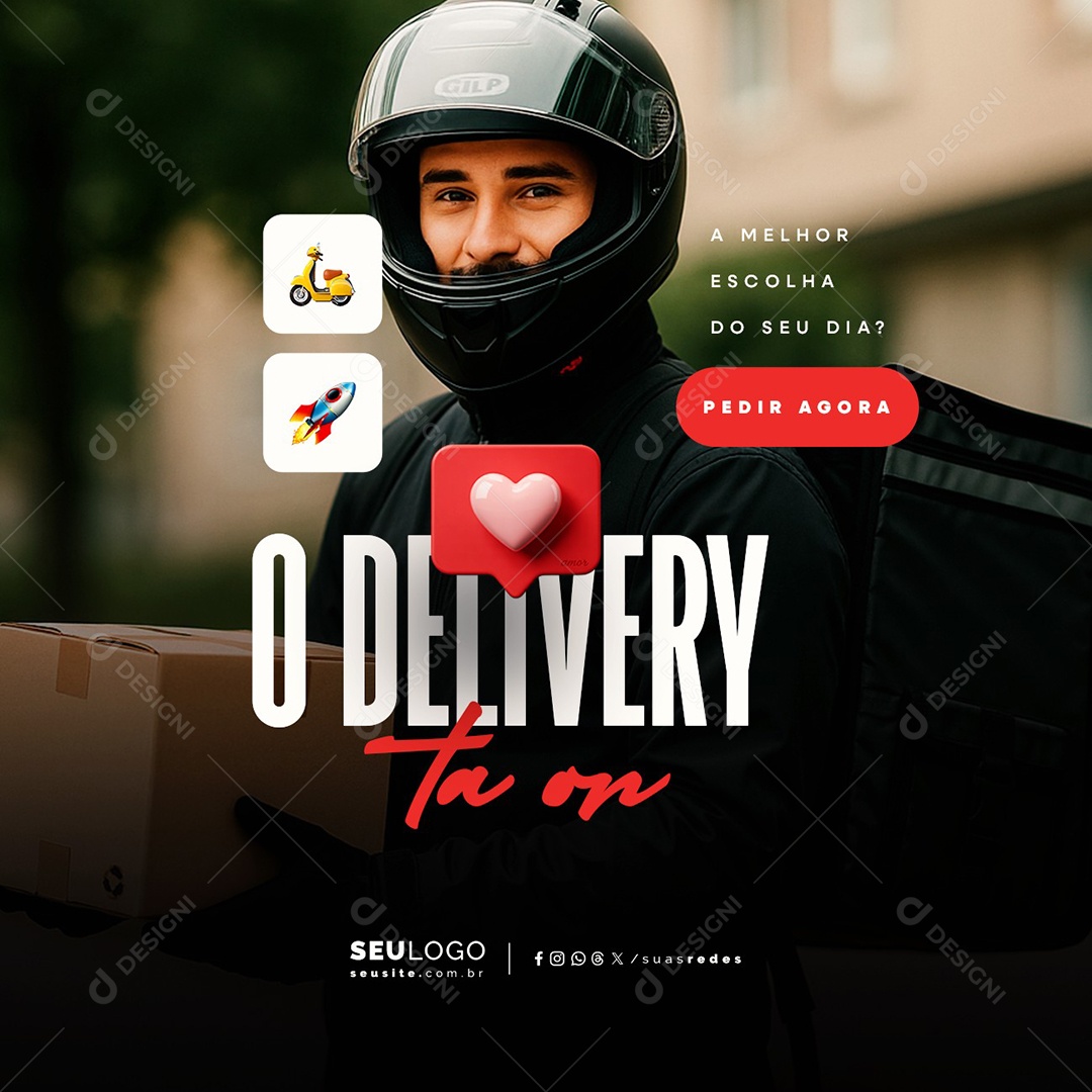 O Delivery Ta On Social Media PSD Editável