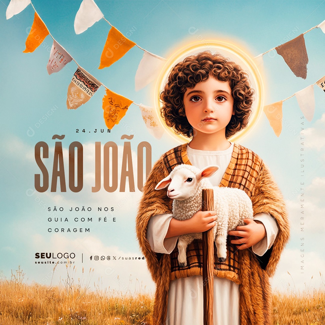 Dia de São João 24 de Junho Social Media PSD Editável