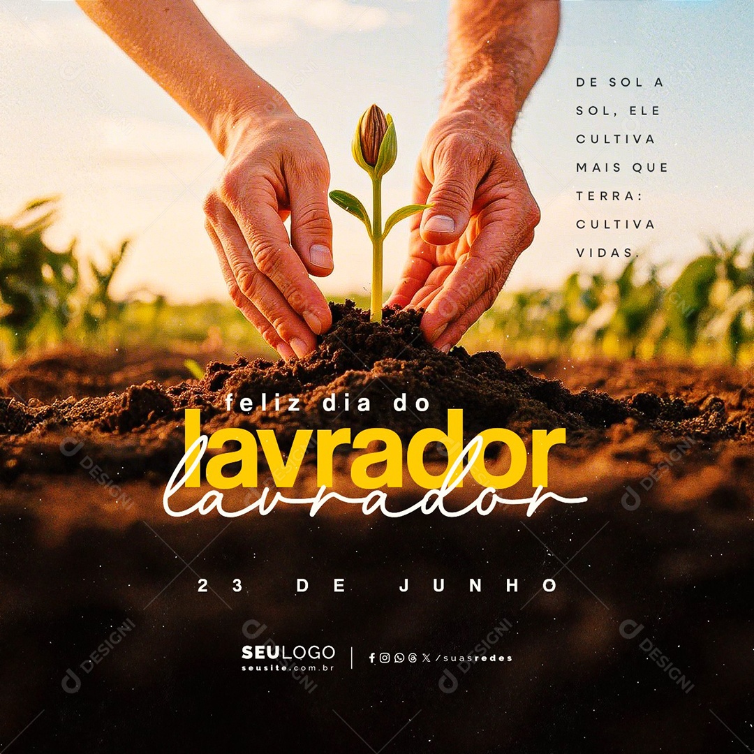 Feliz Dia do Lavrador 23 De Junho Social Media PSD Editável