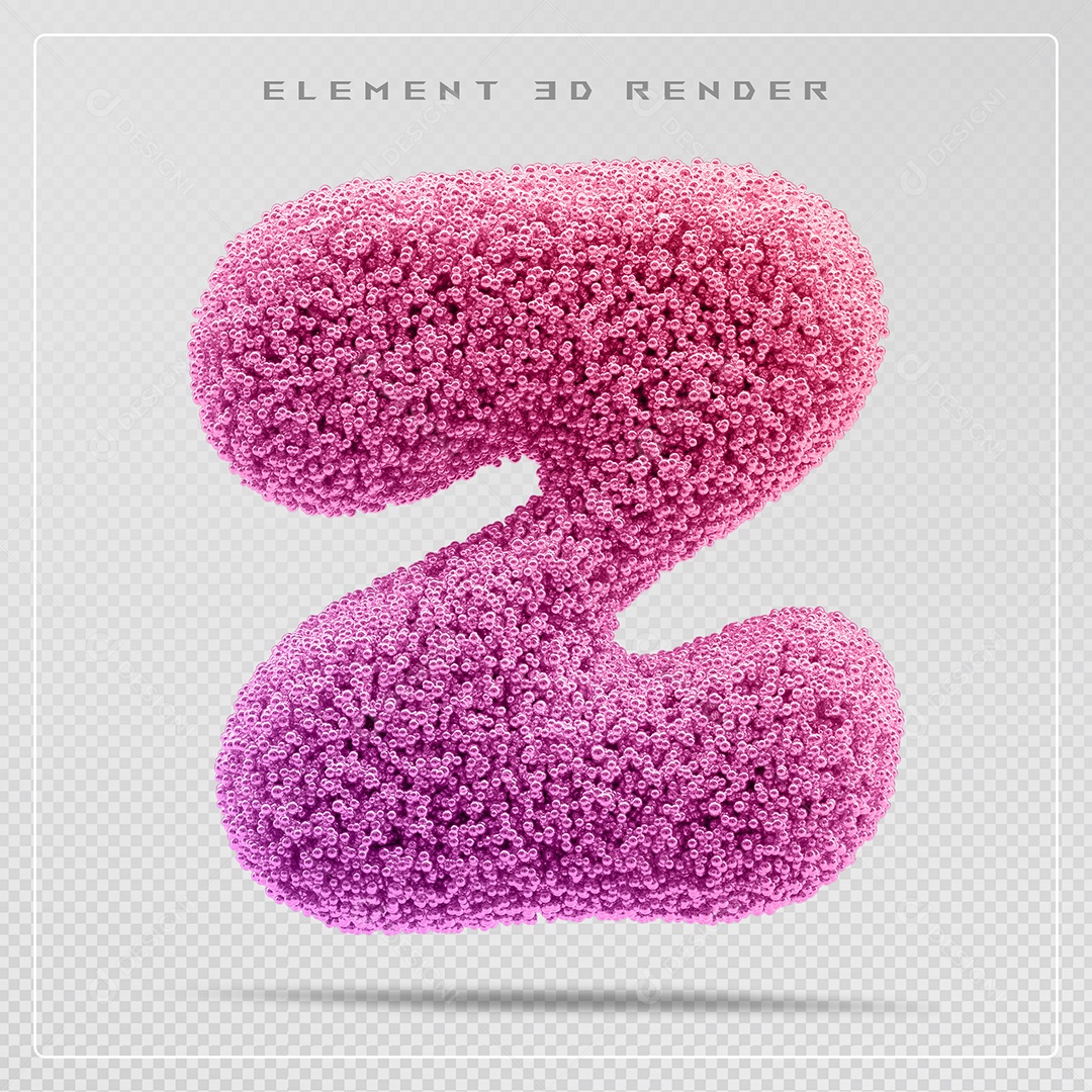 Elemento 3D Letra Z Rosa Para Composição PSD