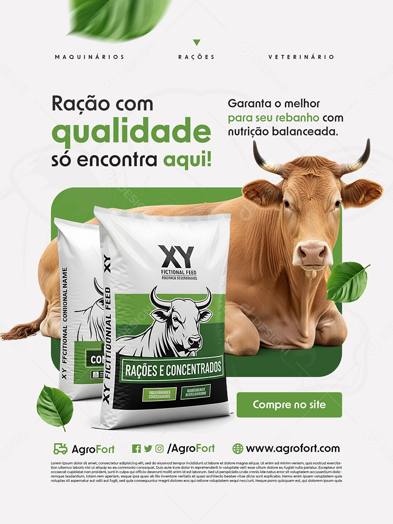 Agro Ração com Qualidade Só Encontra Aqui Social Media PSD Editável