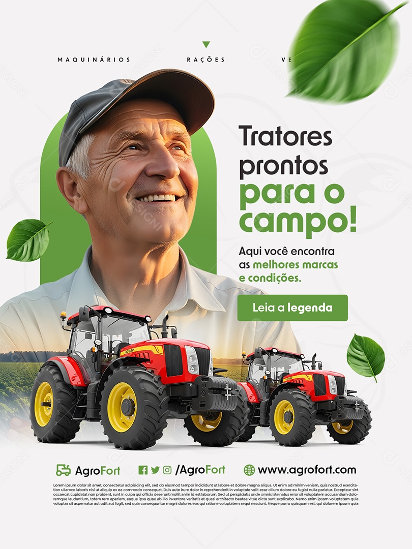 Agro Tratores Prontos para o Campo Social Media PSD Editável
