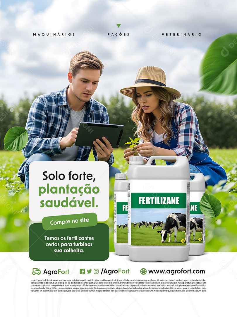 Agro Solo Forte Plantação Saudável Social Media PSD Editável