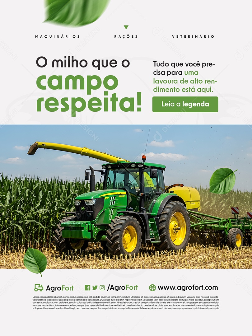 Agro O Milho Que o Campo Respeita Social Media PSD Editável
