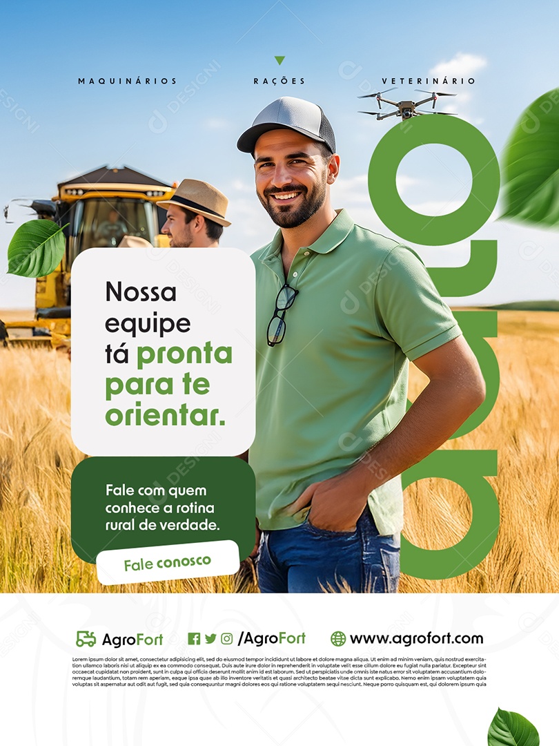 Agro Nossa Equipe Tá Pronta para Te Orientar Social Media PSD Editável