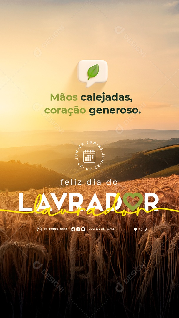 Story Feliz Dia do Lavrador 23 De Junho Social Media PSD Editável