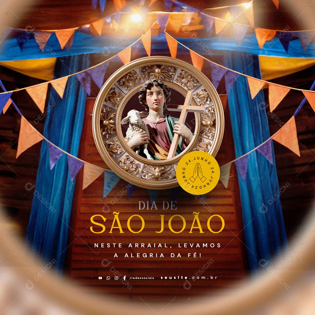 Dia de São João 24 de Junho Social Media PSD Editável