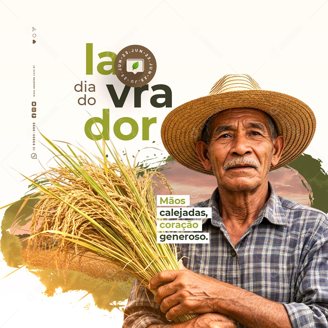 Feliz Dia do Lavrador 23 De Junho Social Media PSD Editável