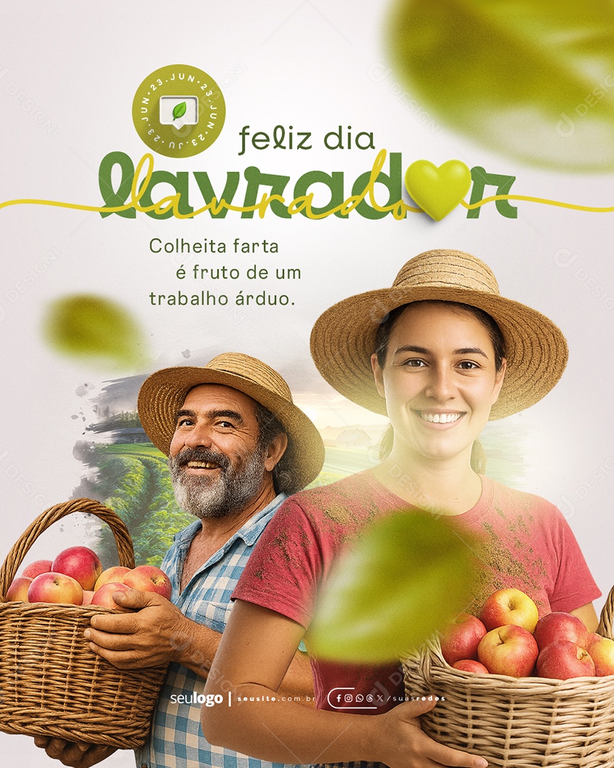 Feliz Dia do Lavrador 23 De Junho Social Media PSD Editável
