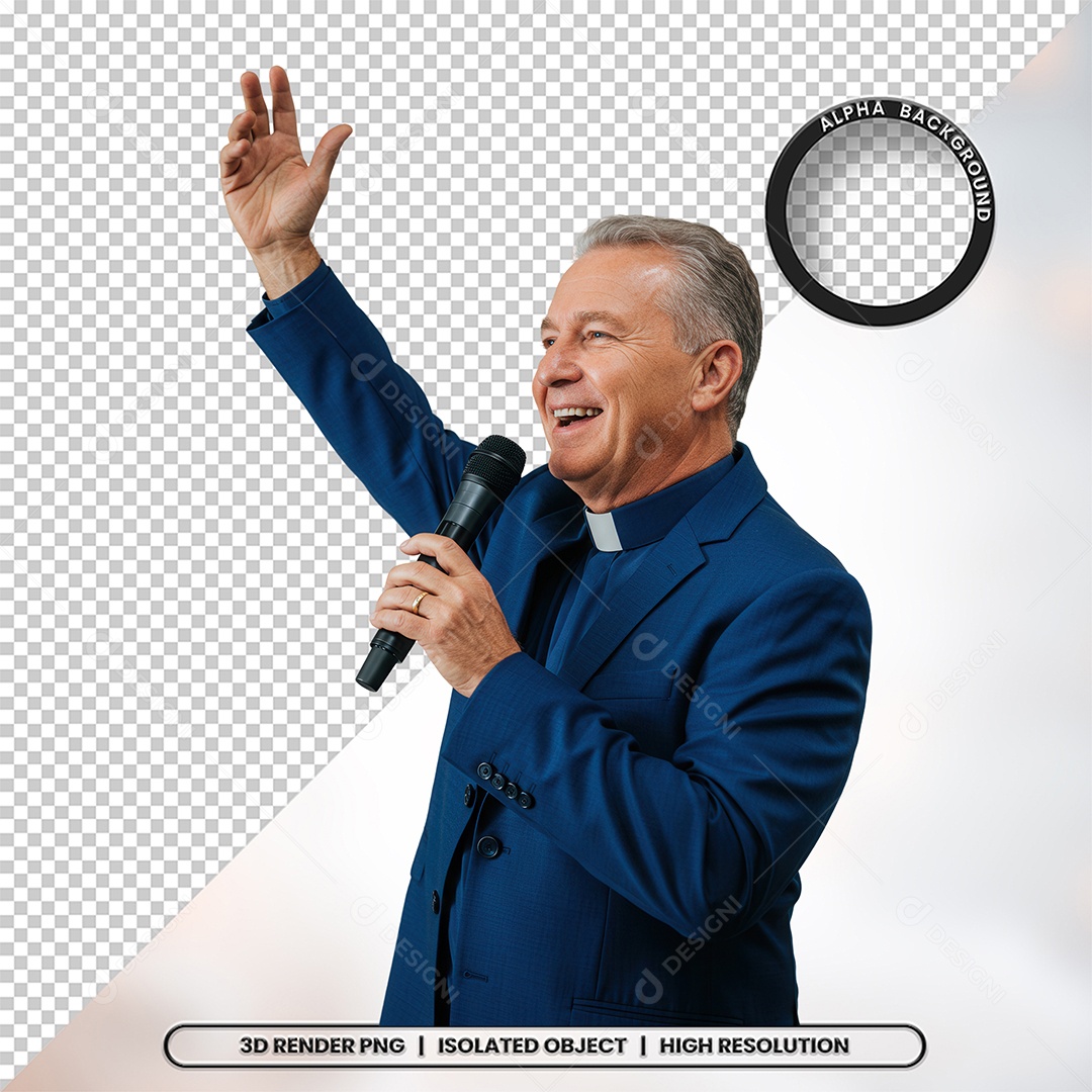 Personagem Pastor de Igreja Para Composição PSD