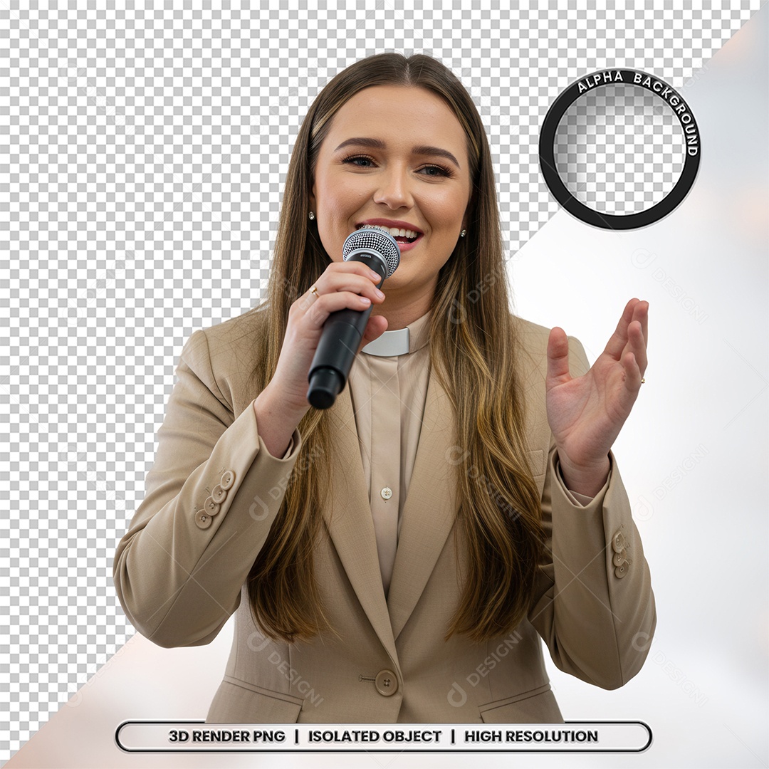 Personagem Pastora de Igreja Para Composição PSD