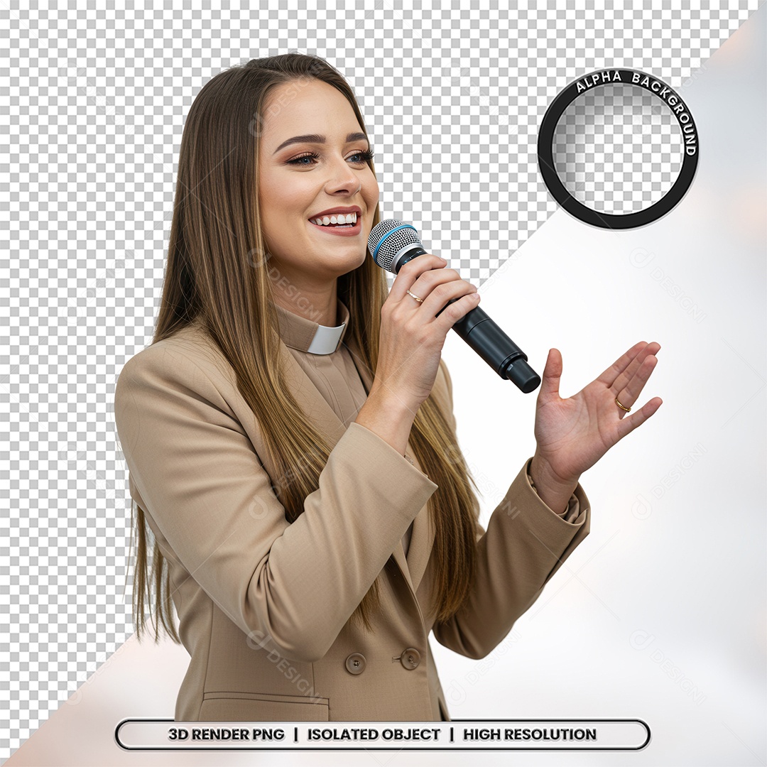 Personagem Pastora de Igreja Para Composição PSD