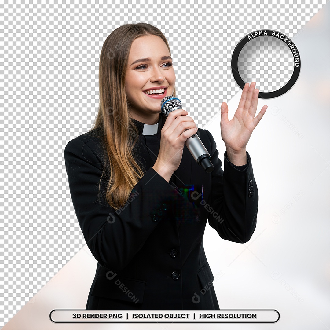 Personagem Pastora de Igreja Para Composição PSD