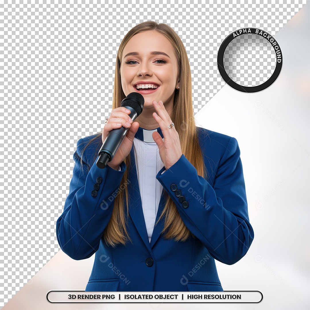 Personagem Pastora de Igreja Para Composição PSD