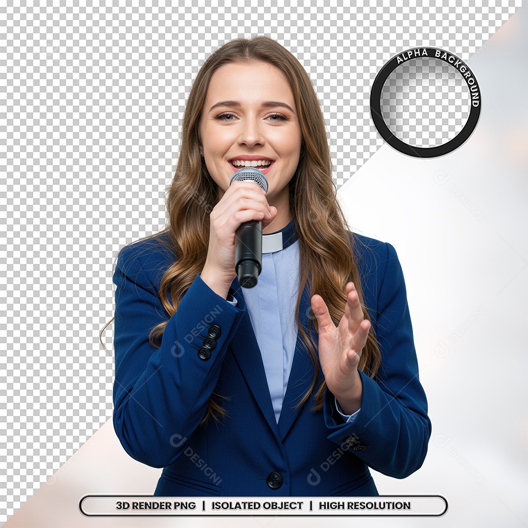 Personagem Pastora de Igreja Para Composição PSD