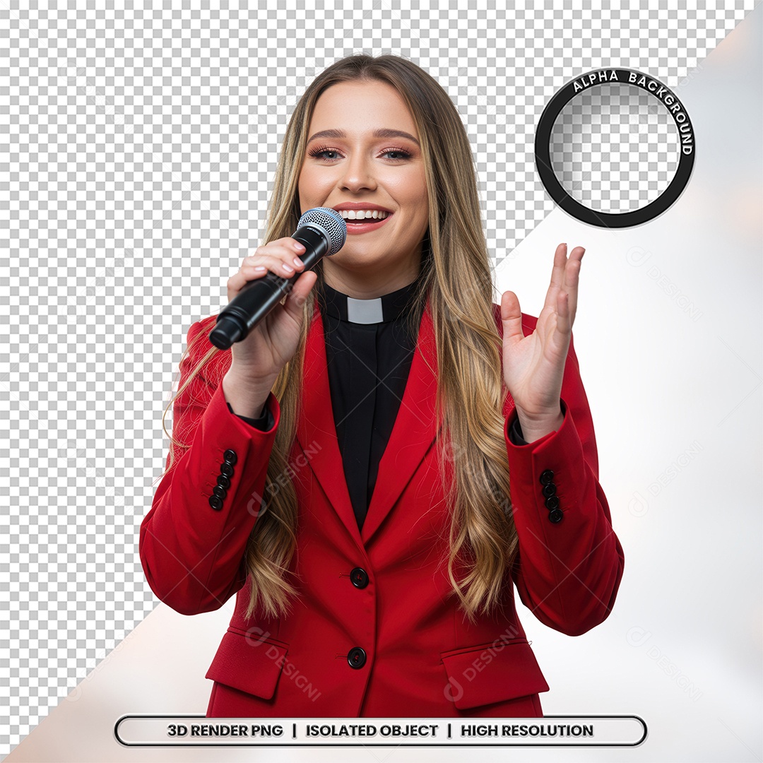 Personagem Pastora de Igreja Para Composição PSD