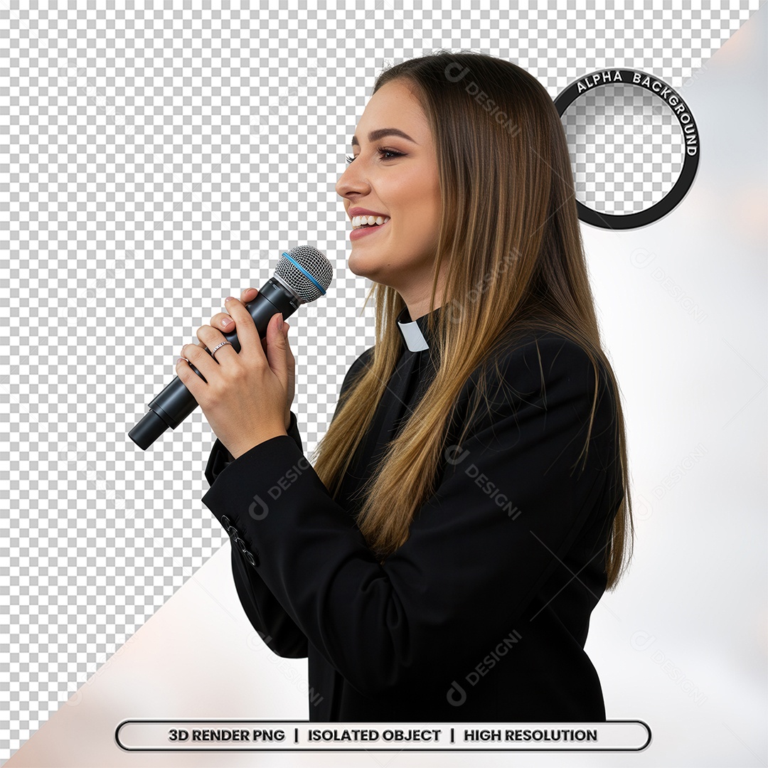 Personagem Pastora de Igreja Para Composição PSD