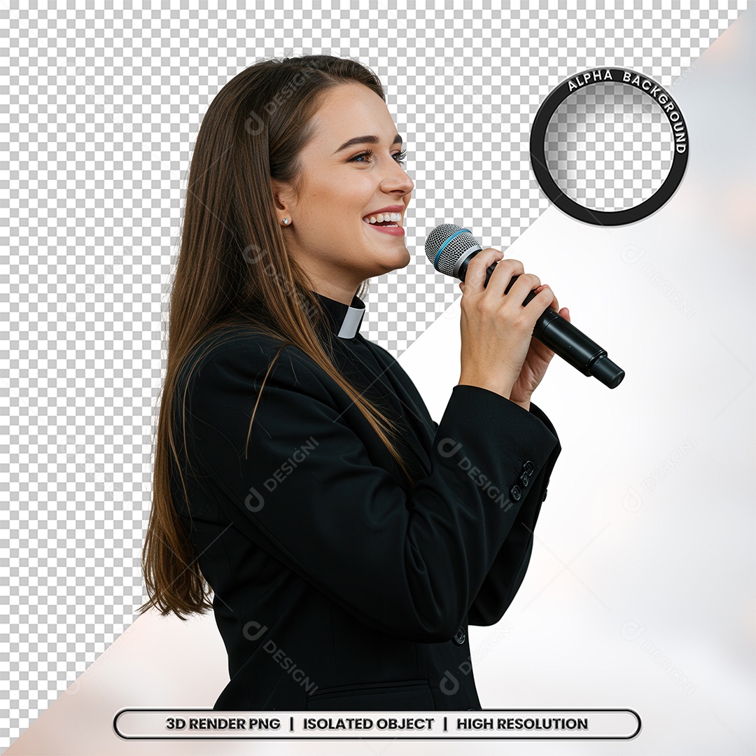 Personagem Pastora de Igreja Para Composição PSD