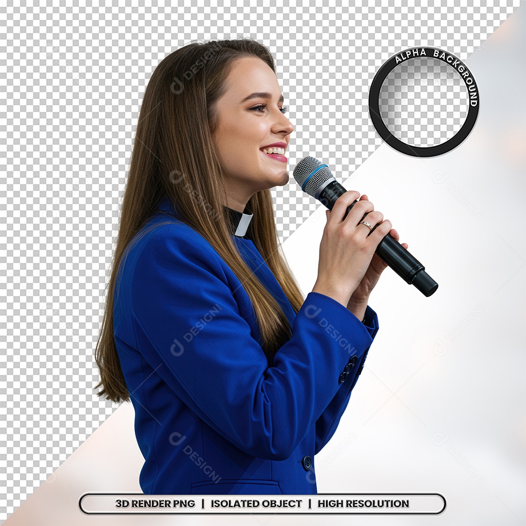 Personagem Pastora de Igreja Para Composição PSD