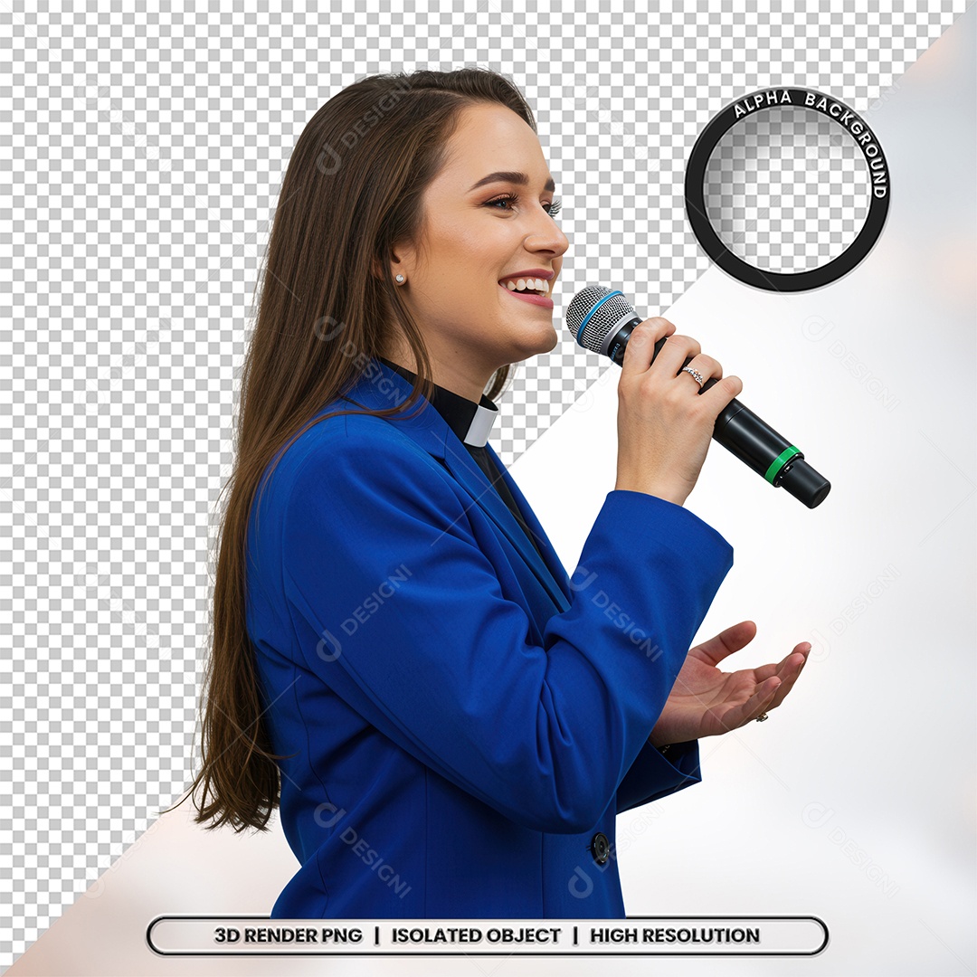 Personagem Pastora de Igreja Para Composição PSD