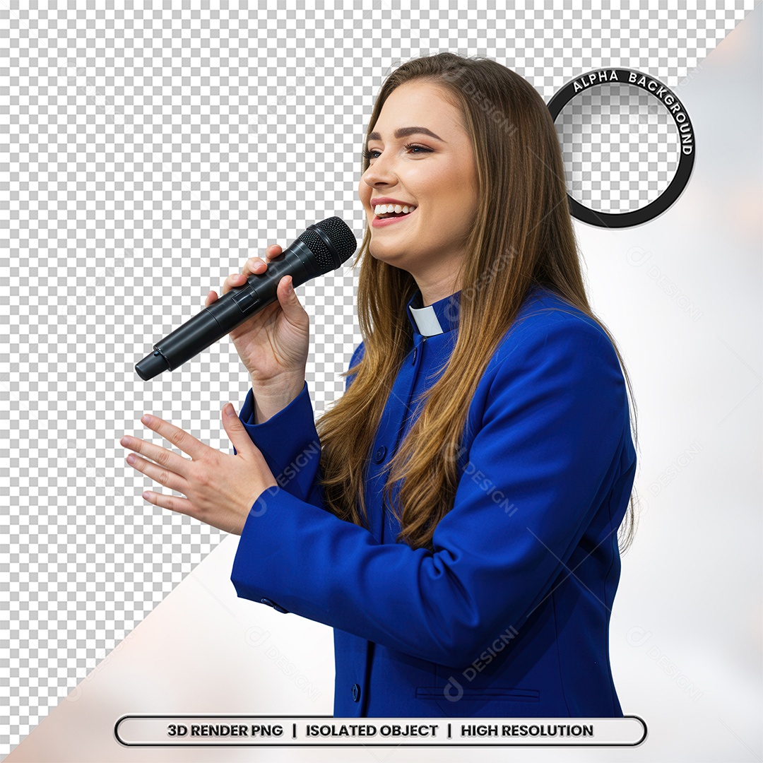 Personagem Pastora de Igreja Para Composição PSD