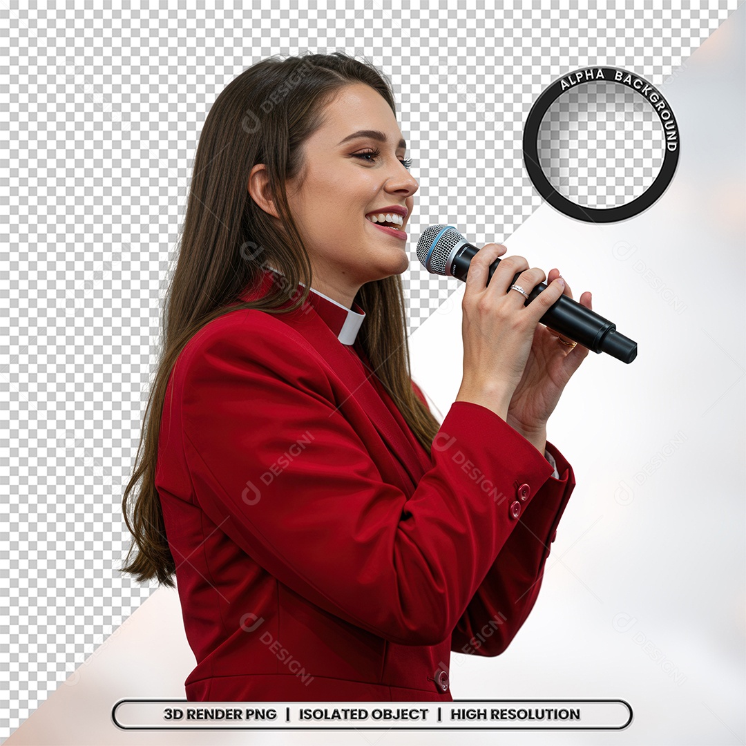 Personagem Pastora de Igreja Para Composição PSD