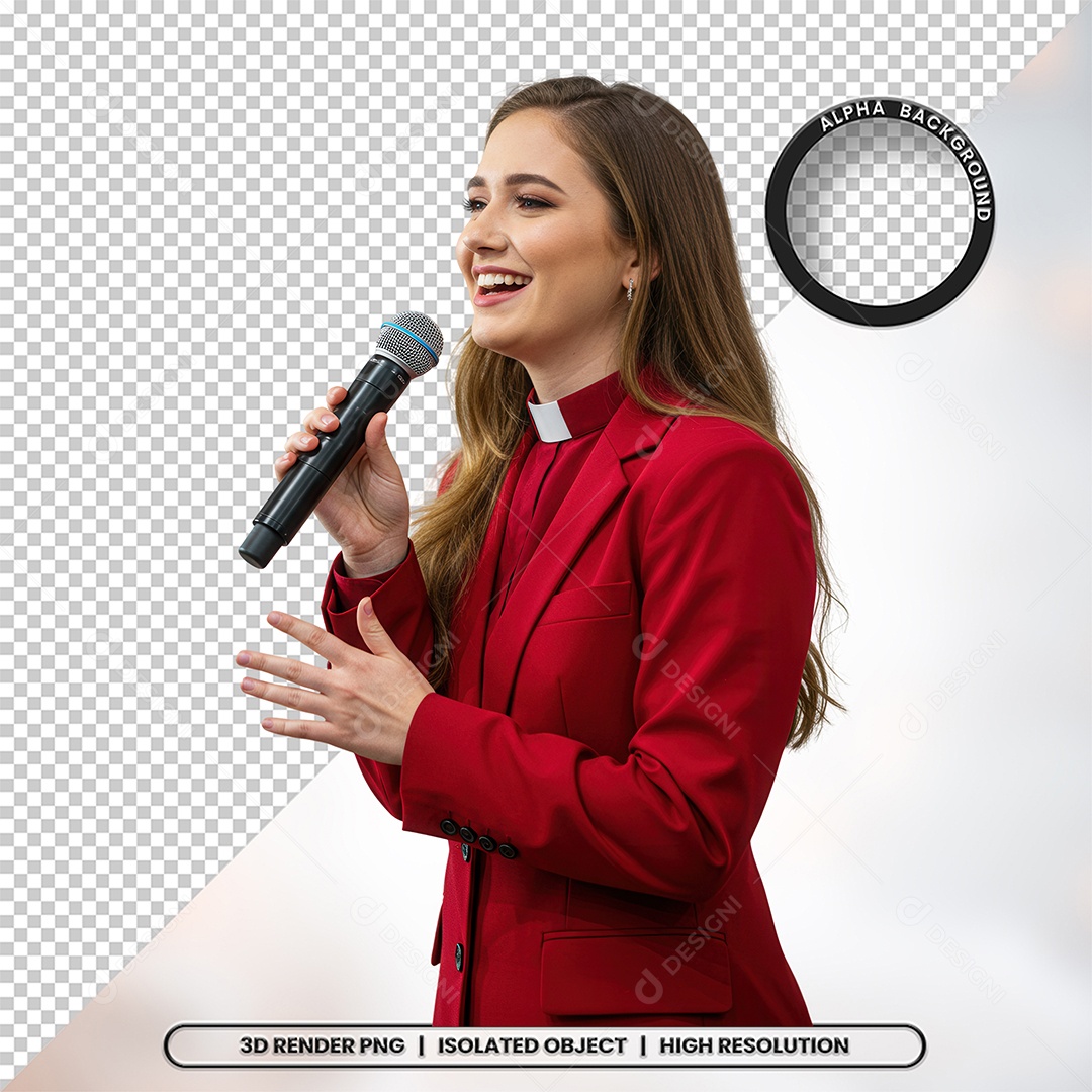 Personagem Pastora de Igreja Para Composição PSD