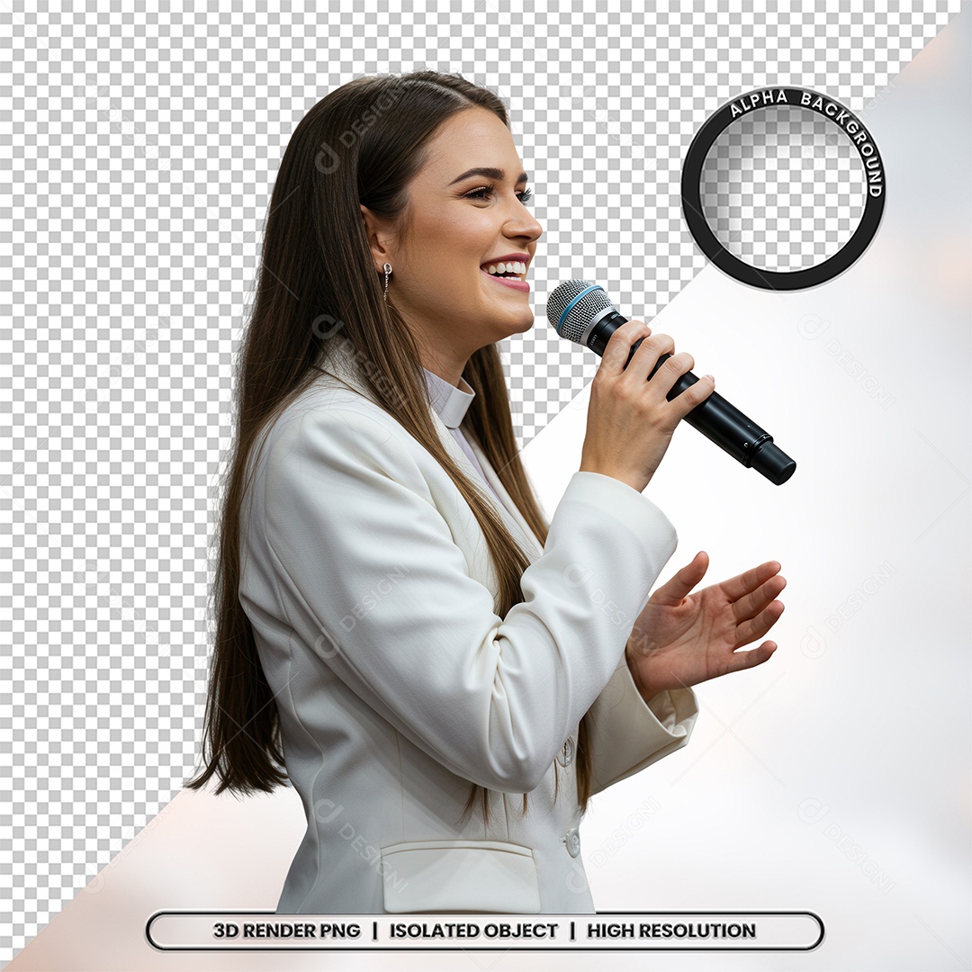 Personagem Pastora de Igreja Para Composição PSD