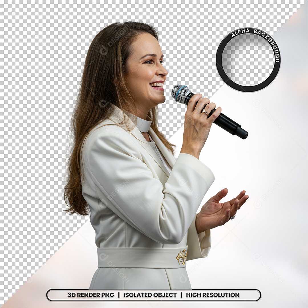 Personagem Pastora de Igreja Para Composição PSD