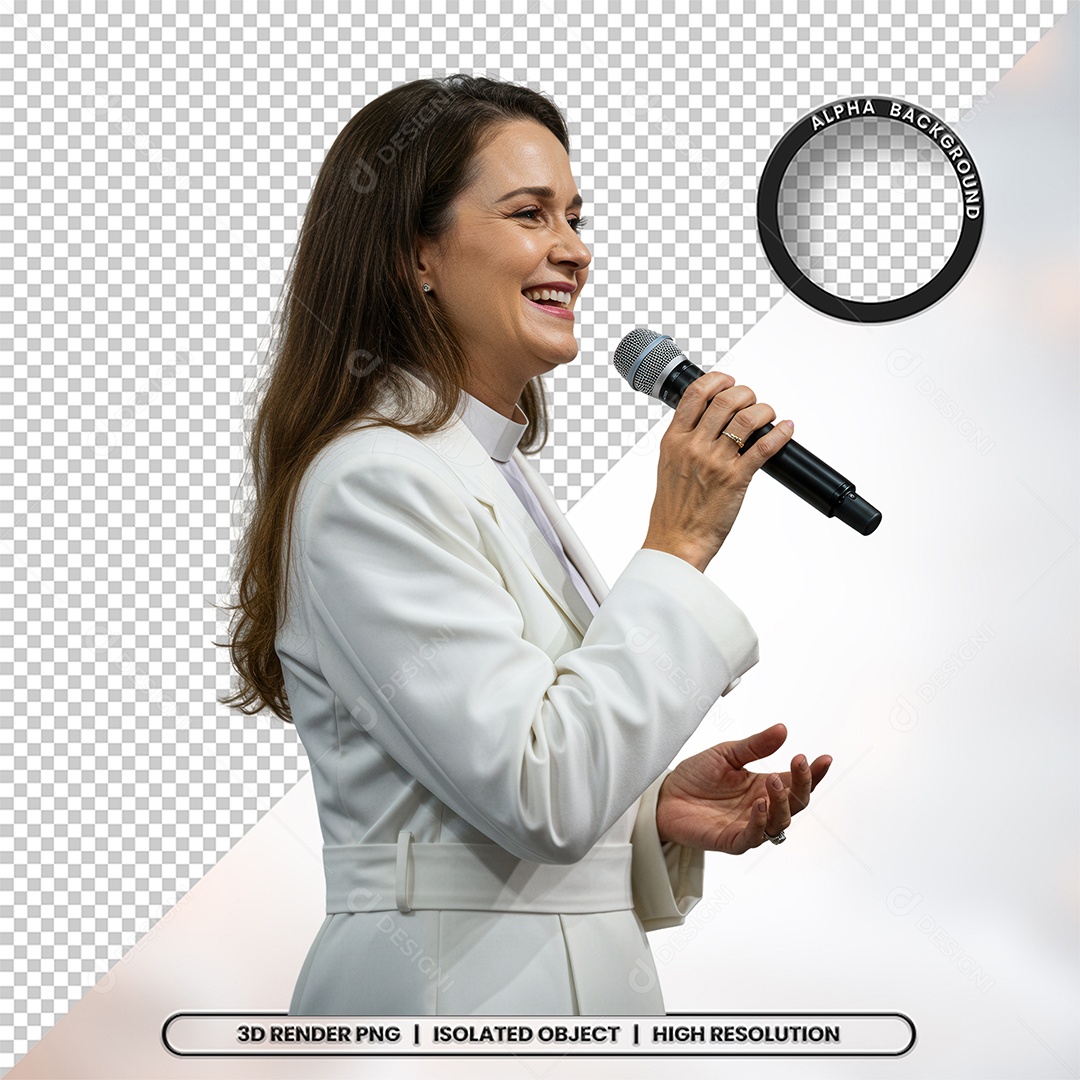 Personagem Pastora de Igreja Para Composição PSD