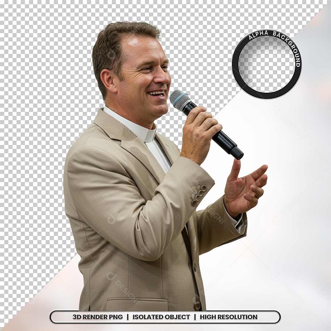 Personagem Pastor de Igreja Para Composição PSD