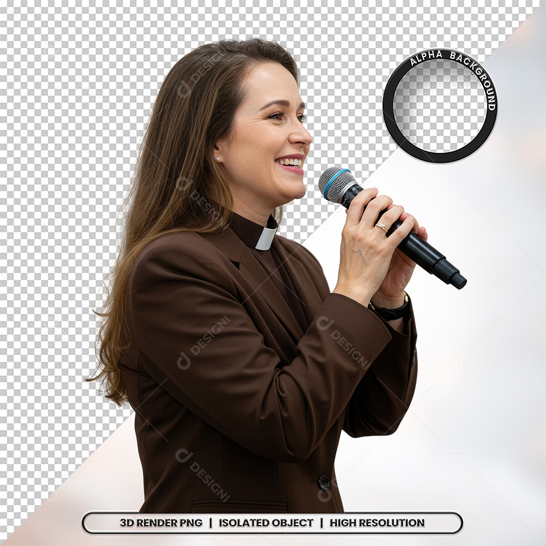 Personagem Pastora de Igreja Para Composição PSD