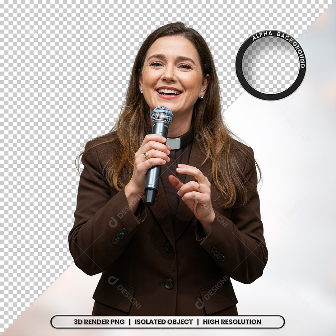 Personagem Pastora de Igreja Para Composição PSD