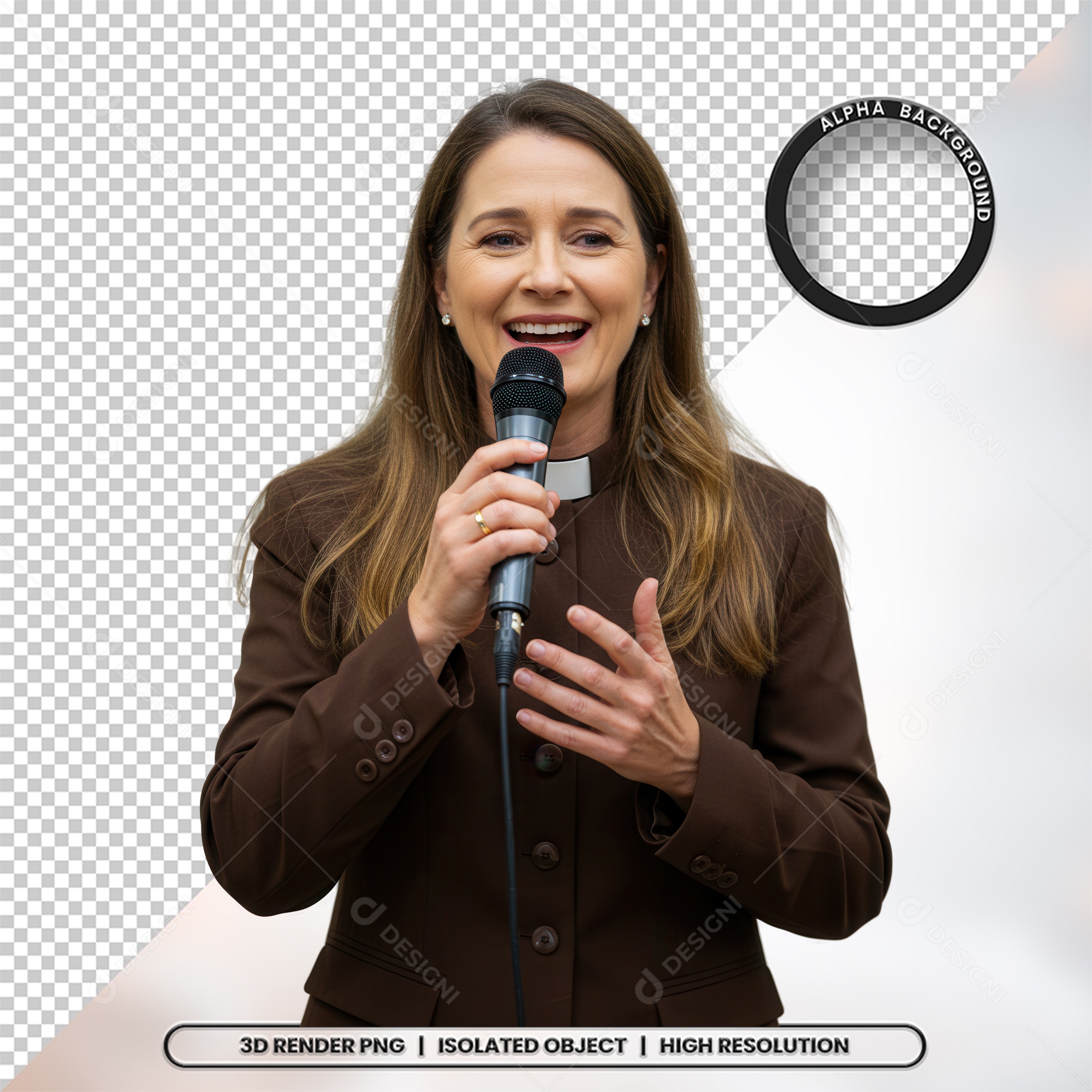 Personagem Pastora de Igreja Para Composição PSD
