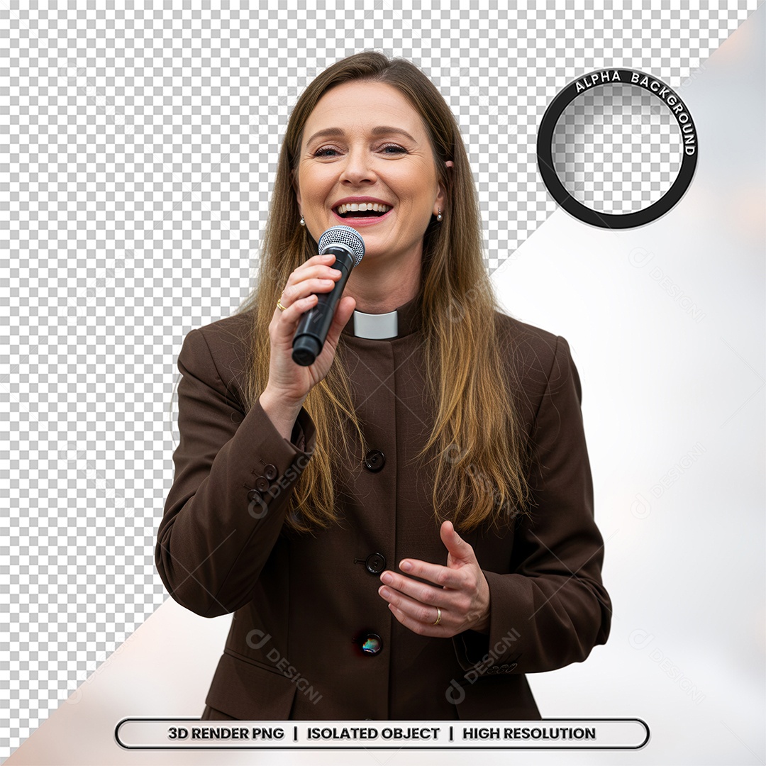 Personagem Pastora de Igreja Para Composição PSD