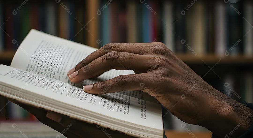 Pessoa jovem lendo livro