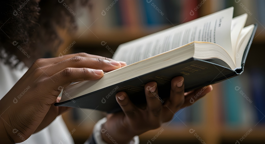 Pessoa jovem lendo livro