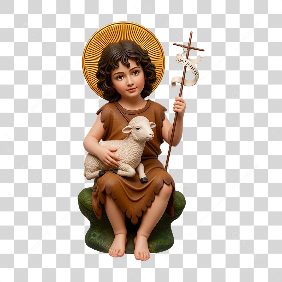 Imagem Religiosa de Santo com Cordeiro PNG Transparente