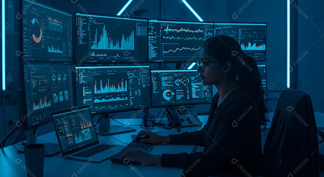 Homem empresário em um escritório mexendo em seu computador