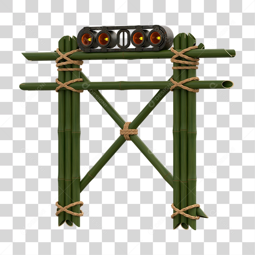 Painel de Bambu Lâmpadas PNG Transparente