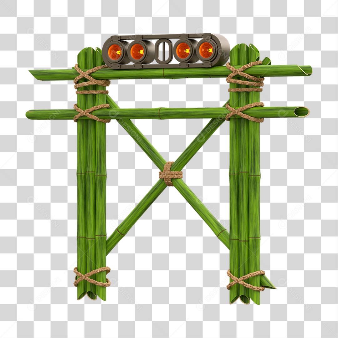 Painel de Bambu Lâmpadas PNG Transparente