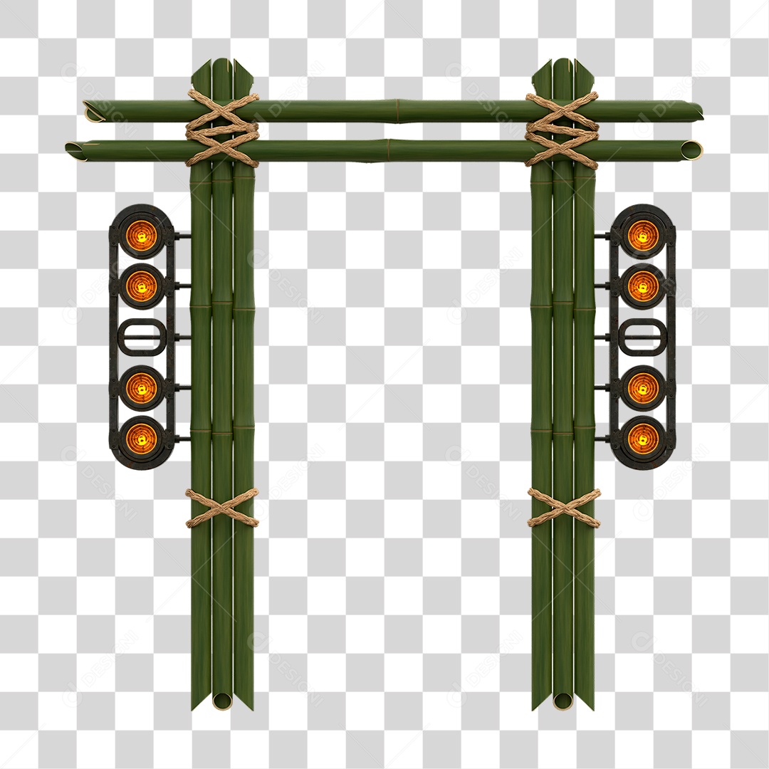 Painel de Bambu Lâmpadas PNG Transparente