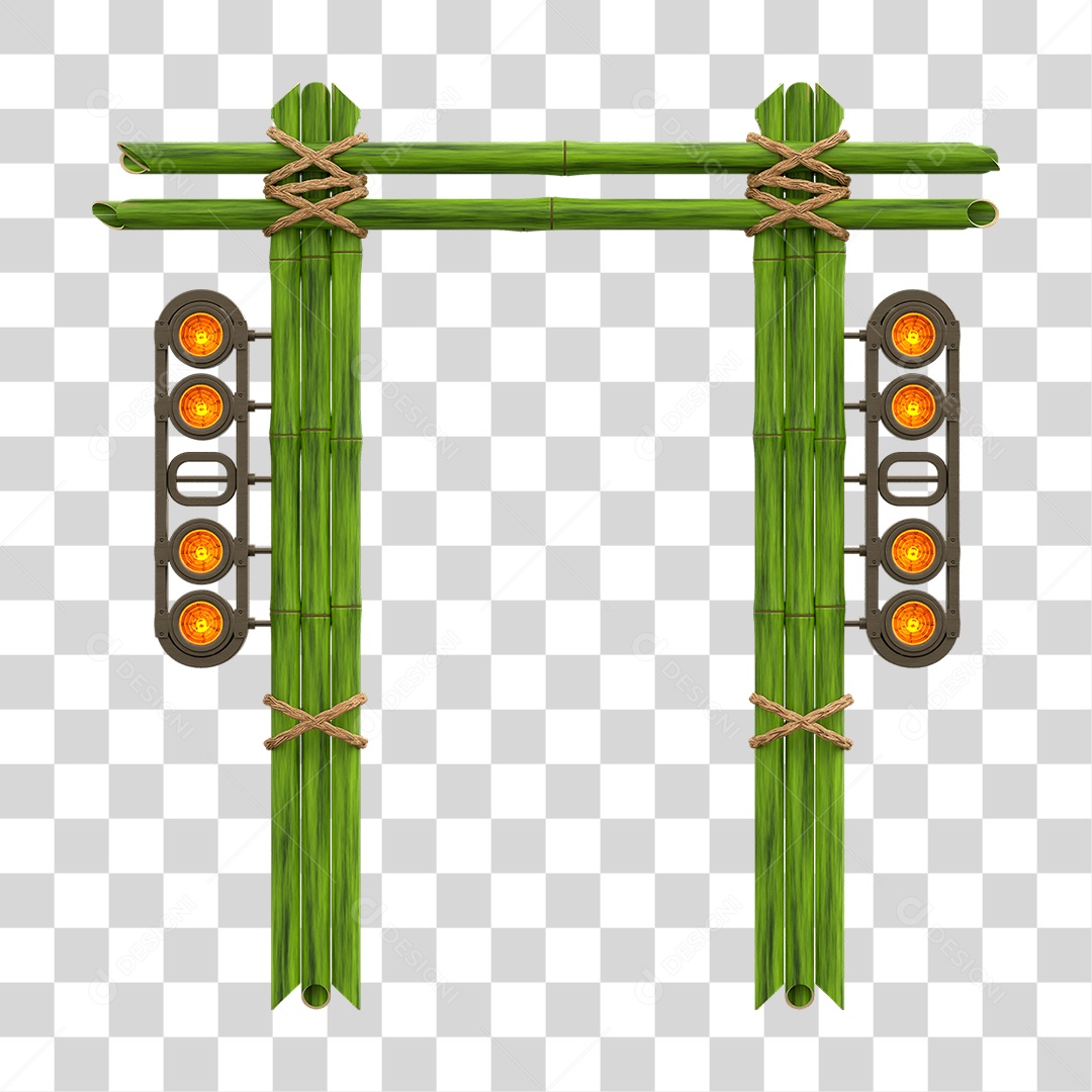 Painel de Bambu Lâmpadas PNG Transparente