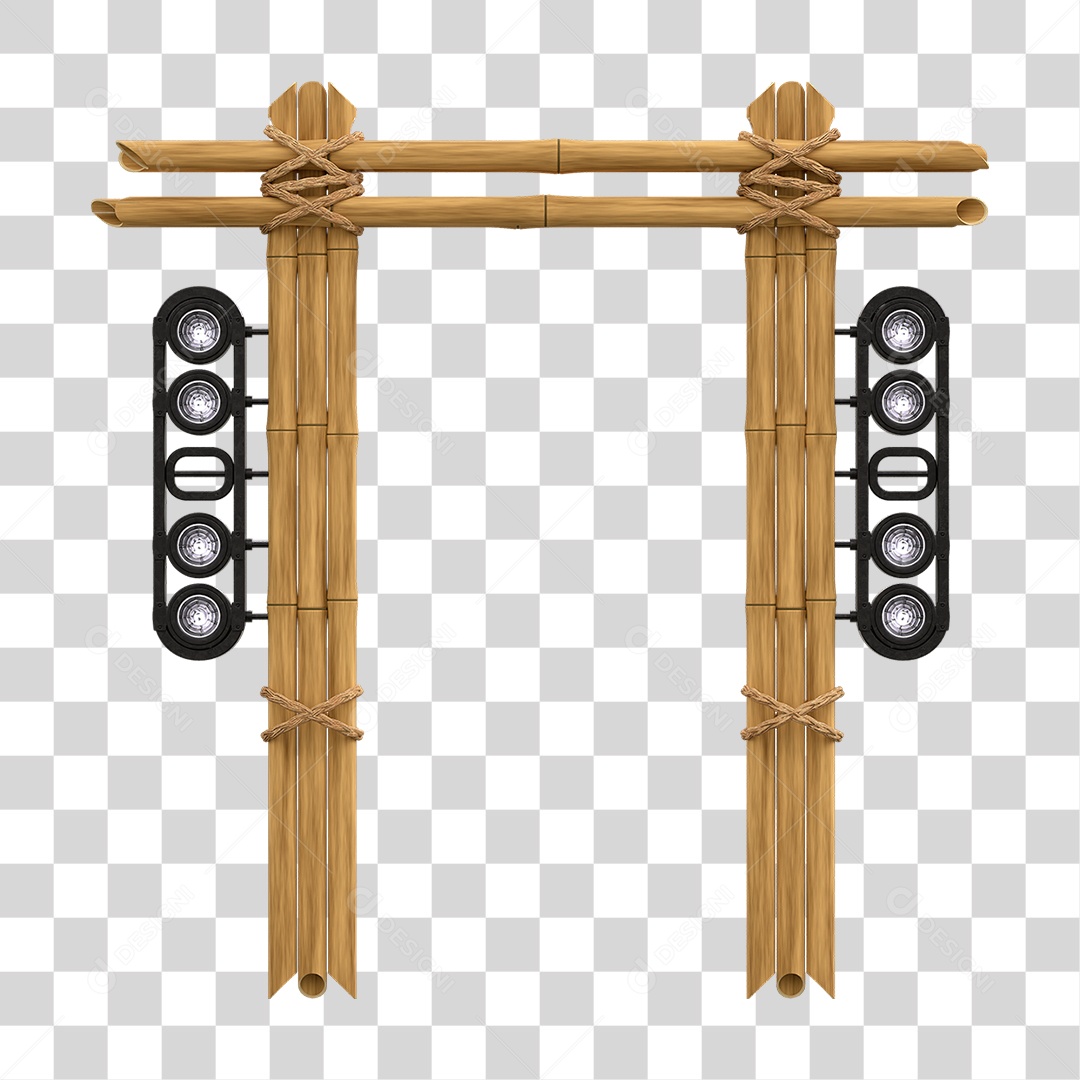 Painel de Bambu Lâmpadas PNG Transparente