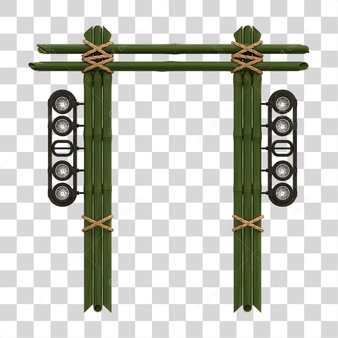 Painel de Bambu Lâmpadas PNG Transparente