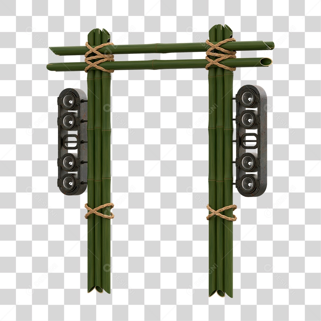 Painel de Bambu Lâmpadas PNG Transparente